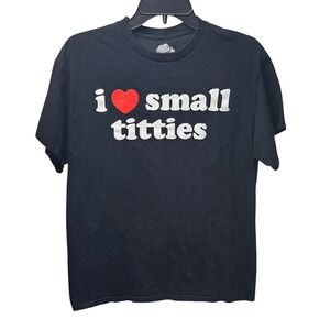 Danny Duncan I Love Small Titties Black Graphic T-Shirt Mens Medium RN161855